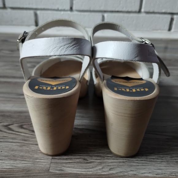 Swedish Hasbeens White Peep Toe High Heel Sandal Women's Size 38 US 8 - Picture 3 of 6